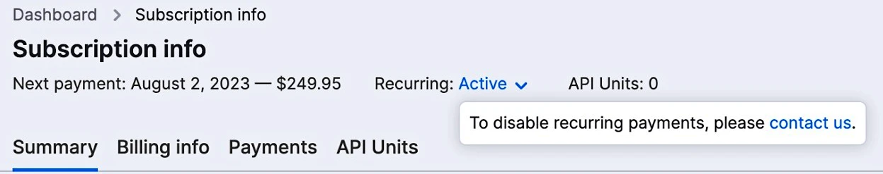 Semrush cancel subscription Info