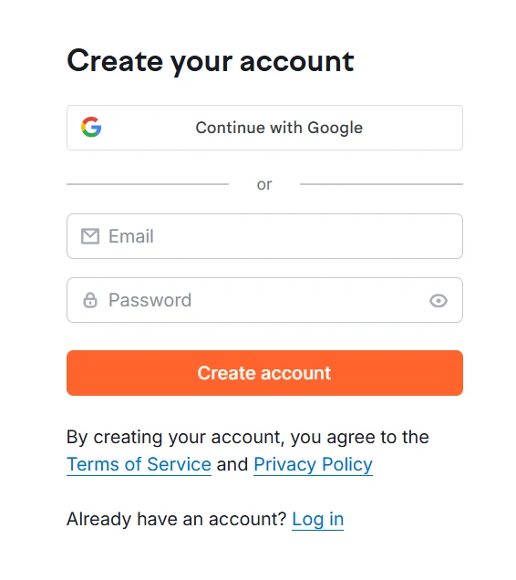 Semrush signup page showing the free trial activation process with email registration and plan selection for Pro or Guru